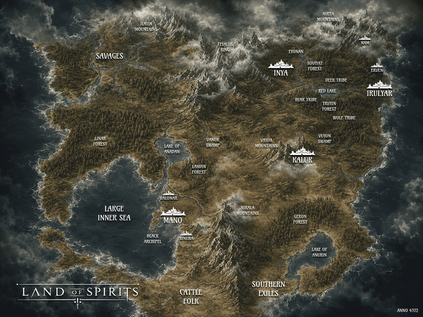 Land of Spirits world map